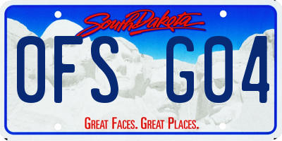 SD license plate 0FSG04