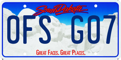 SD license plate 0FSG07