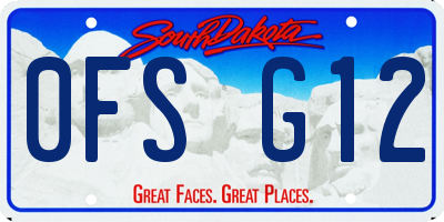 SD license plate 0FSG12