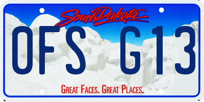 SD license plate 0FSG13