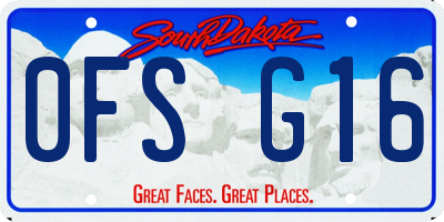 SD license plate 0FSG16