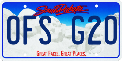 SD license plate 0FSG20