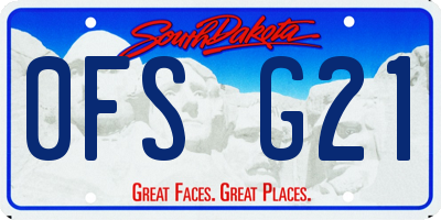 SD license plate 0FSG21