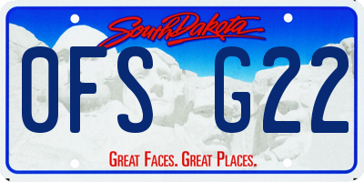 SD license plate 0FSG22