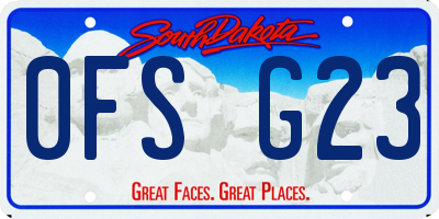 SD license plate 0FSG23
