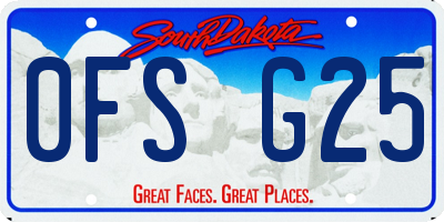 SD license plate 0FSG25