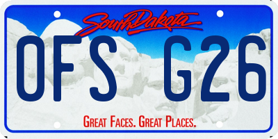 SD license plate 0FSG26