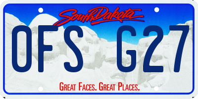 SD license plate 0FSG27