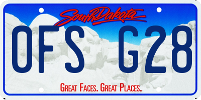 SD license plate 0FSG28