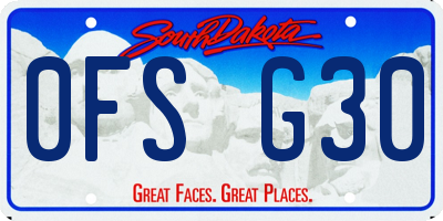 SD license plate 0FSG30