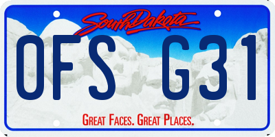 SD license plate 0FSG31