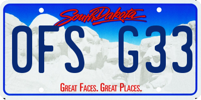 SD license plate 0FSG33