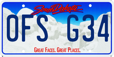 SD license plate 0FSG34