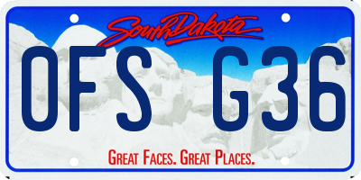 SD license plate 0FSG36