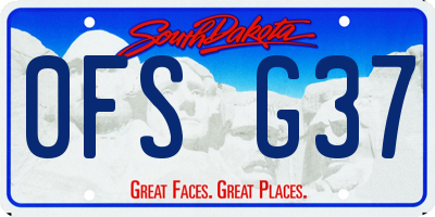 SD license plate 0FSG37
