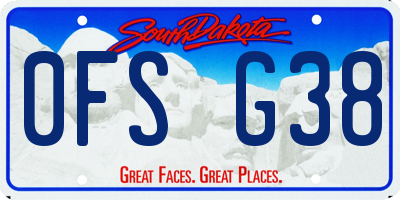 SD license plate 0FSG38