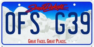 SD license plate 0FSG39