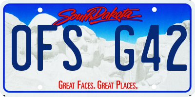 SD license plate 0FSG42
