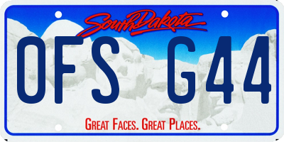 SD license plate 0FSG44