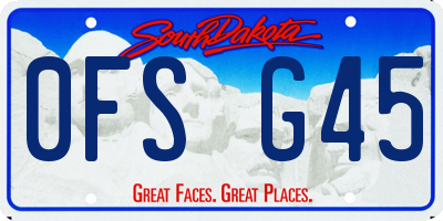 SD license plate 0FSG45