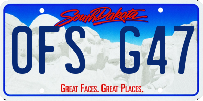 SD license plate 0FSG47