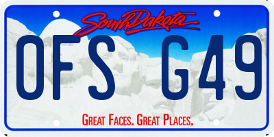 SD license plate 0FSG49