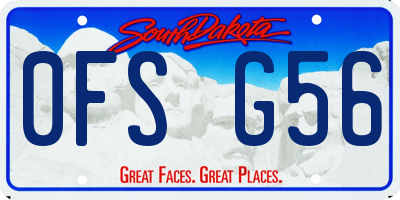 SD license plate 0FSG56