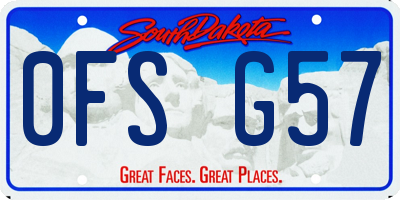 SD license plate 0FSG57