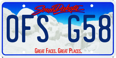 SD license plate 0FSG58