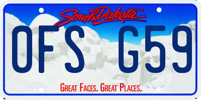 SD license plate 0FSG59