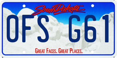 SD license plate 0FSG61
