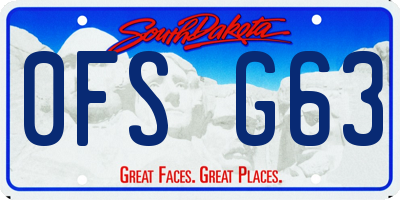 SD license plate 0FSG63