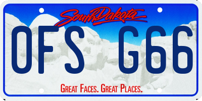 SD license plate 0FSG66