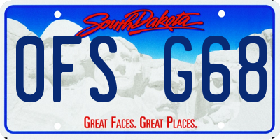 SD license plate 0FSG68