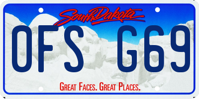 SD license plate 0FSG69
