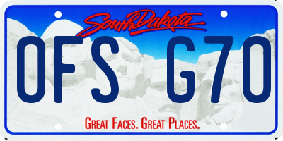SD license plate 0FSG70