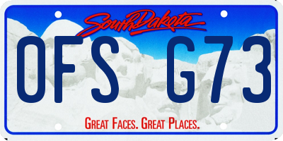 SD license plate 0FSG73