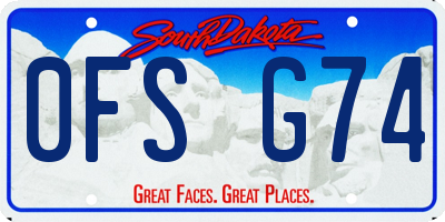 SD license plate 0FSG74