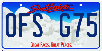 SD license plate 0FSG75