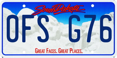 SD license plate 0FSG76