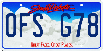 SD license plate 0FSG78