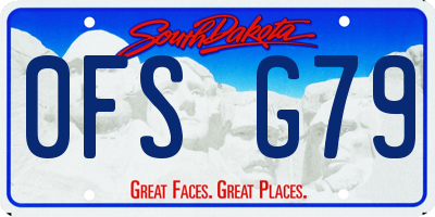 SD license plate 0FSG79