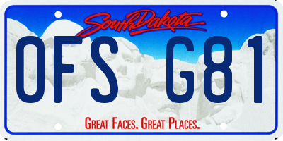 SD license plate 0FSG81