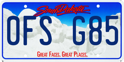 SD license plate 0FSG85