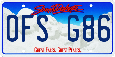 SD license plate 0FSG86