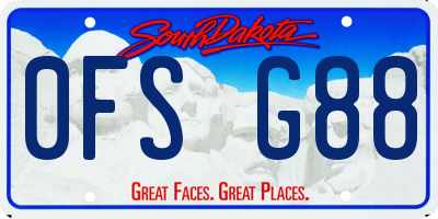 SD license plate 0FSG88