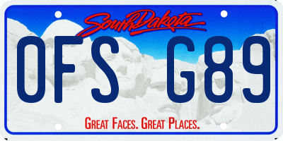 SD license plate 0FSG89