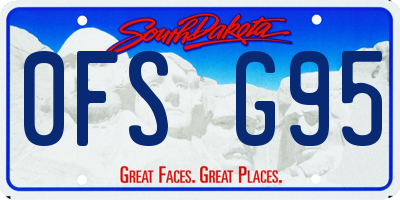 SD license plate 0FSG95