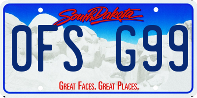SD license plate 0FSG99