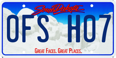 SD license plate 0FSH07